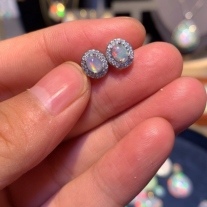 欧泊合金欧泊耳钉