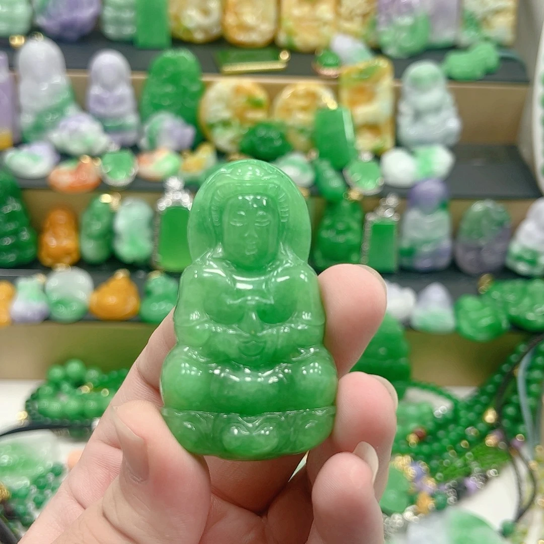 叮***当翡翠银S925镶嵌吊坠(赠链)