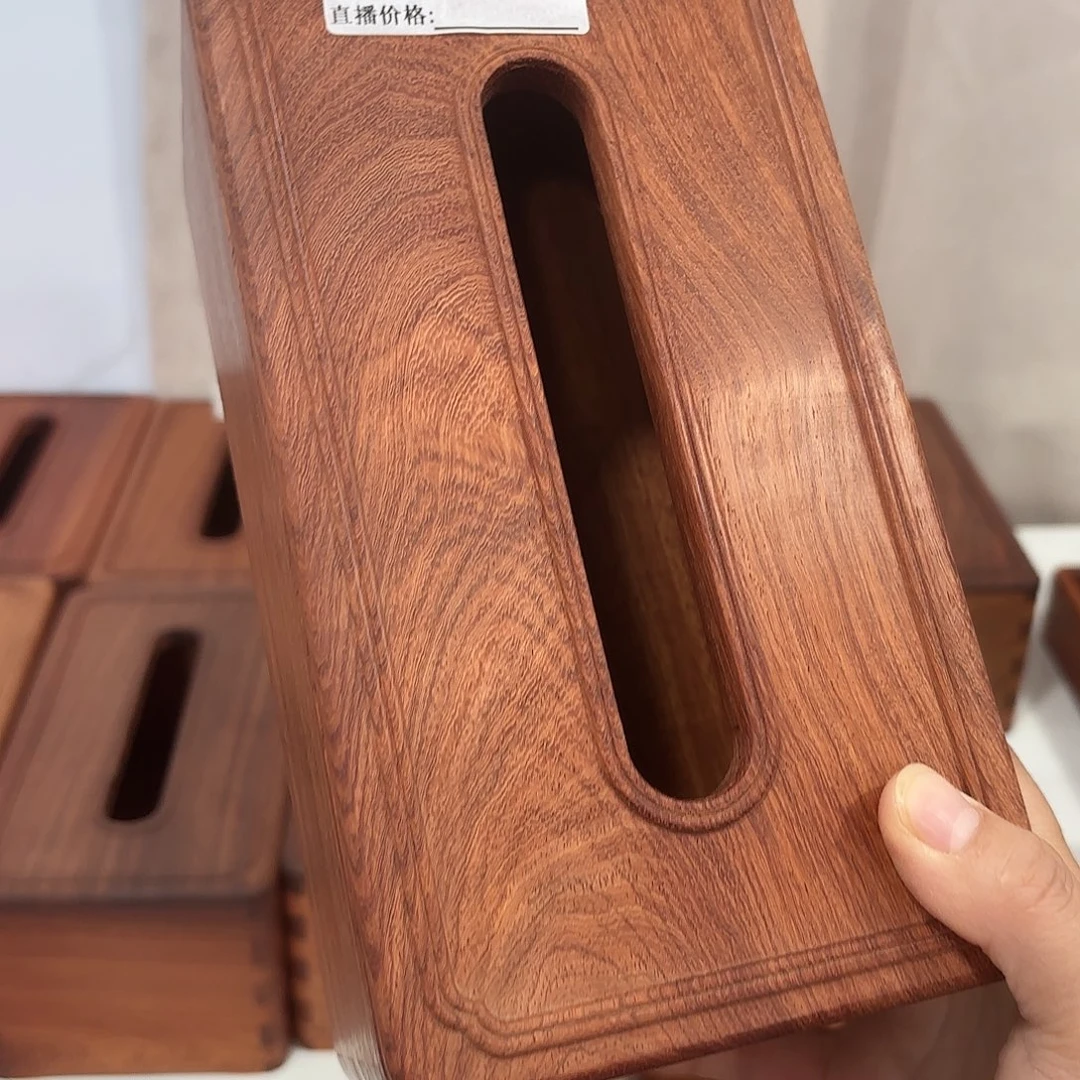 翡***头木木福利大果紫檀榫卯纸巾盒新款