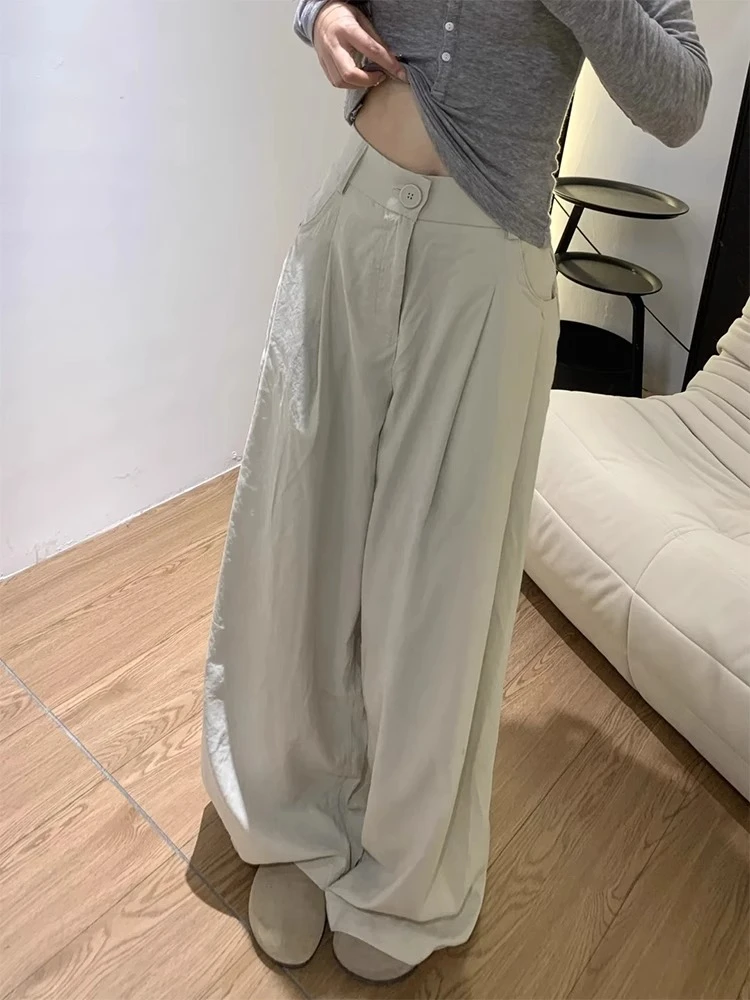 休闲裤宽松慵懒风阔腿裤2025新款大码胖mm显瘦裤子女款垂感山本裤