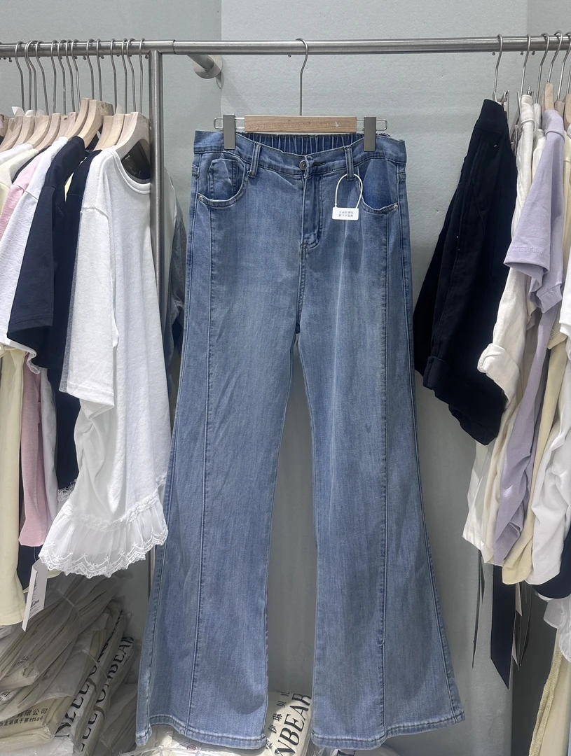 【李姑娘专属】35089韩版微喇牛仔裤