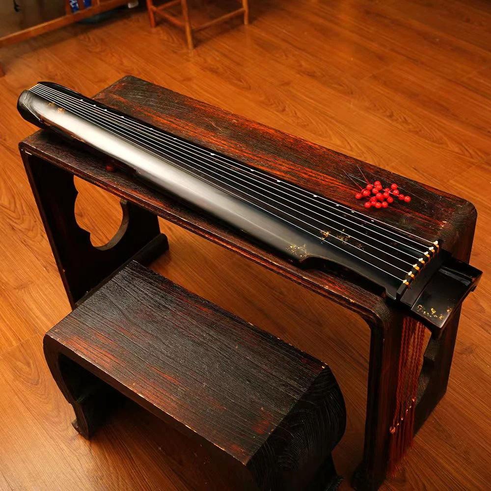 初学者古琴仲尼伏羲式老杉木纯手工生漆七弦入门便携演奏乐器