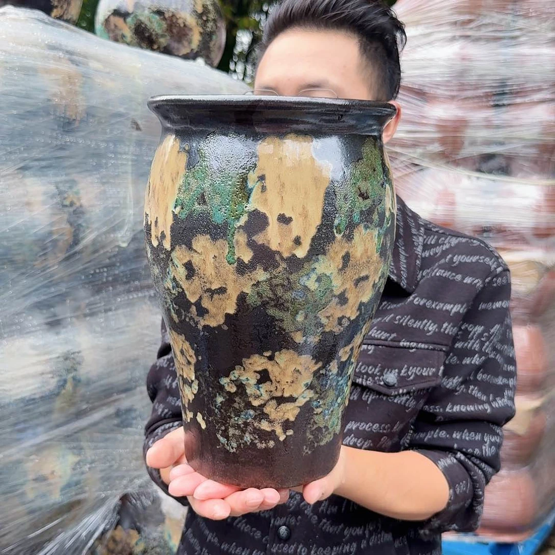 紫砂花盆口20高31（一个美人鱼姹寂老庄宋
