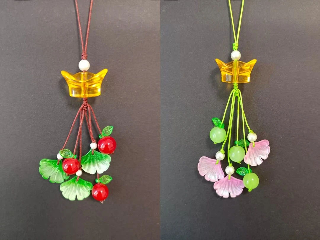 【招财进宝】银杏叶  挂件   手工材料包