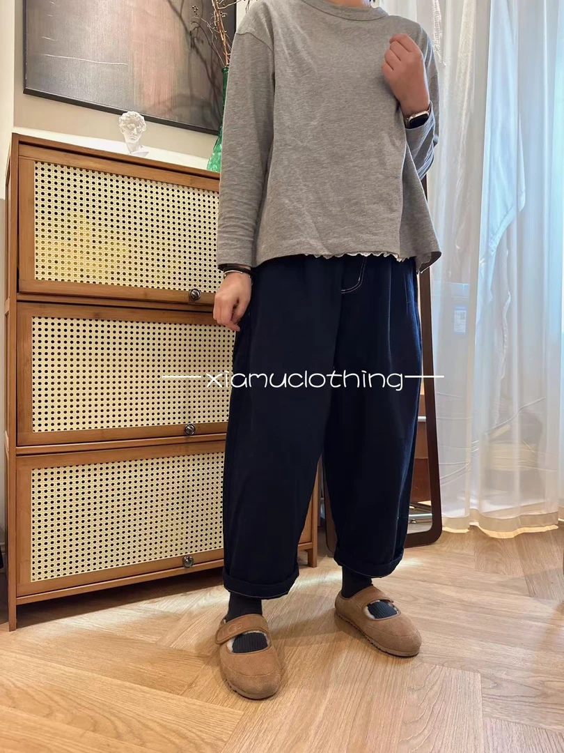 夏沐家百搭明线休闲裤6008