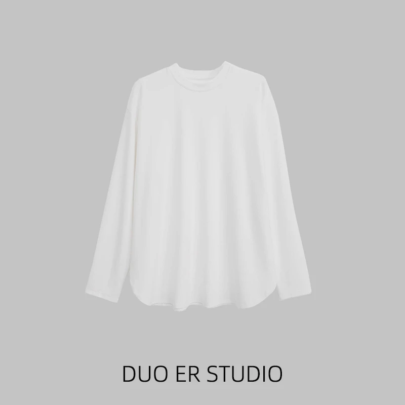 【朵儿studio】怒推！好穿好搭配！弧形下摆开叉T！遮屁股内搭T恤 D884