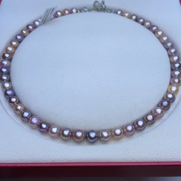 淡水珍珠项链未镶嵌8-9圆巴