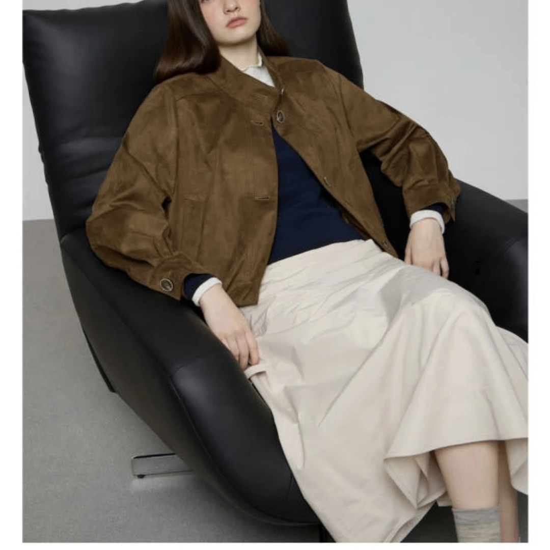 （闪闪专属L）De*L原单韩系简约拼接立体剪裁气质遮肉大摆半身裙05