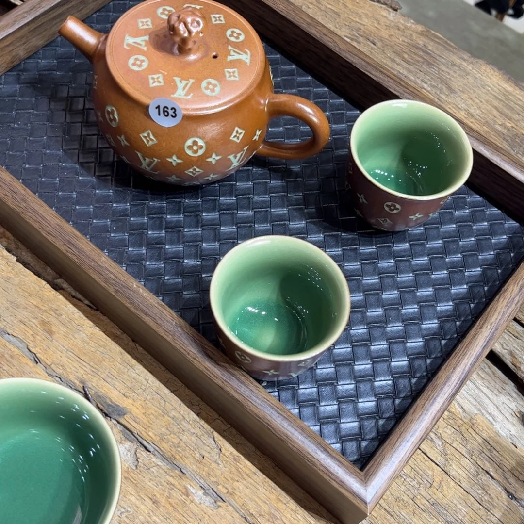 心***宣草木灰老花壶 铃铛杯2