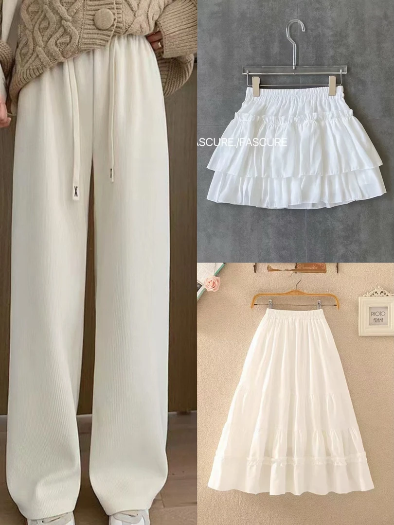 【小曼家】春秋-长裙 - 短裙 - 长裤 - 松紧腰【蛋糕裙 裤子 单选购】