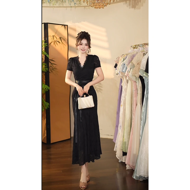 瑞瑞定制-1320（金玉腰）连衣裙N930