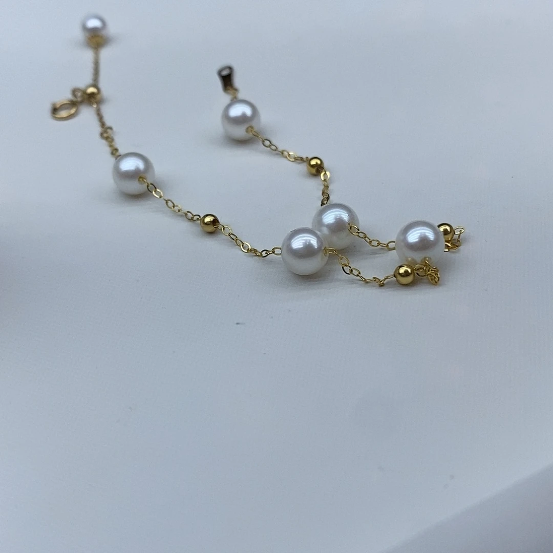 海水珍珠手绳18K金镶嵌