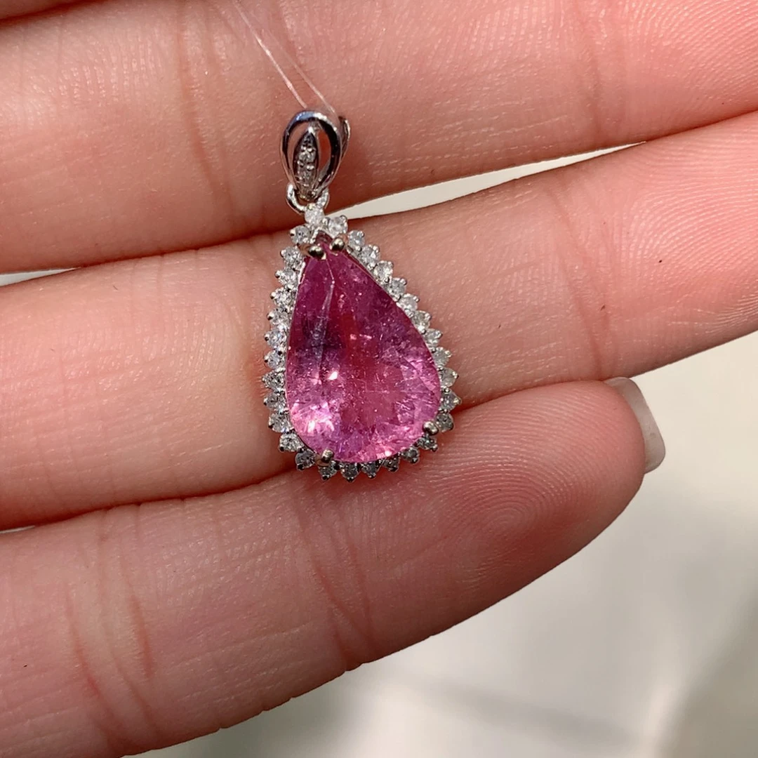 18K金镶嵌吊坠(不含链)碧玺1.81g碧玺吊坠