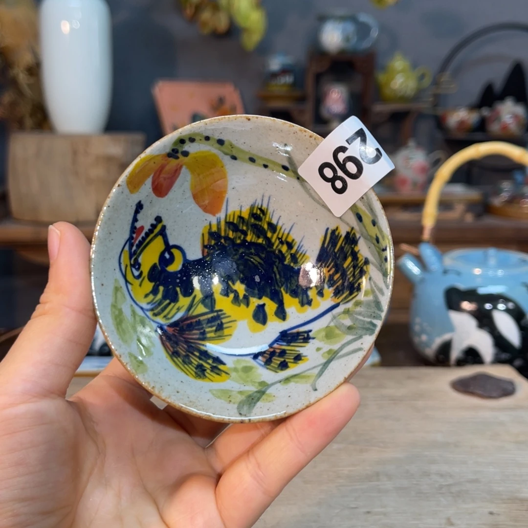 壶素浅陶瓷手工手绘