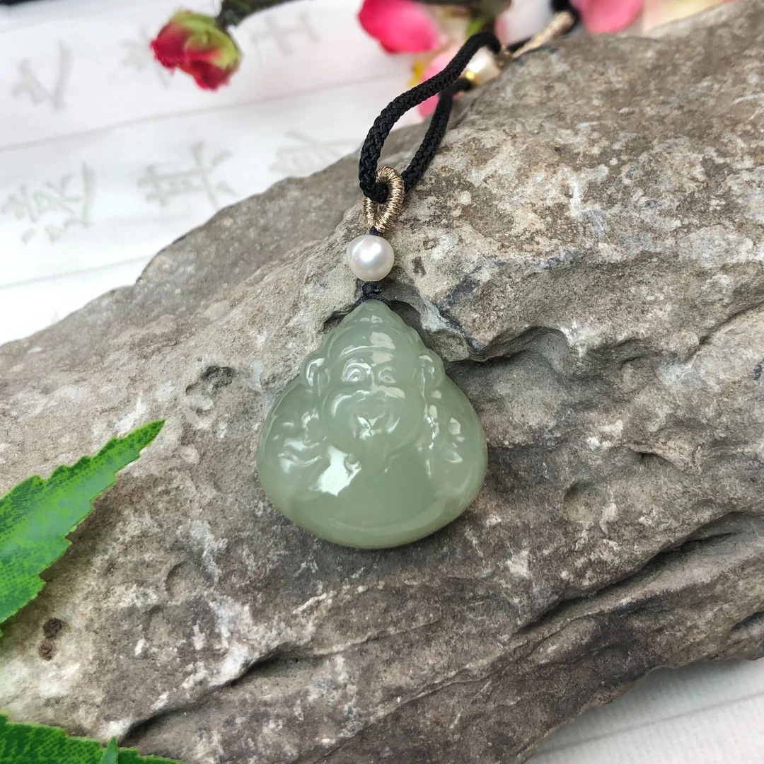 【琪禧珠宝】和田玉精美雕工财神爷吊坠2432513（多样性发货）