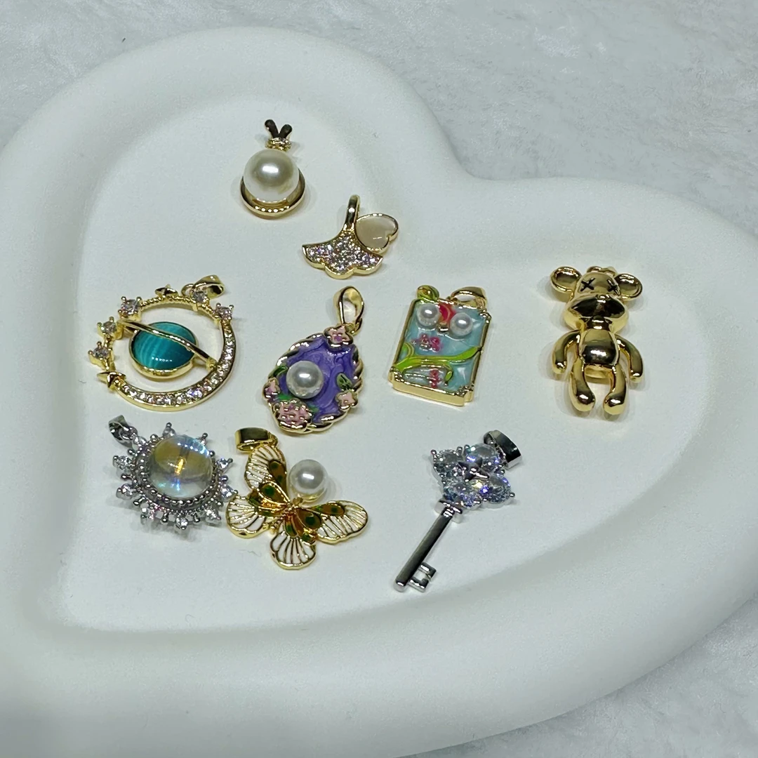 铜合金项链 锆石仙女风铜合金珐琅公主风复古可爱款饰品配饰首饰