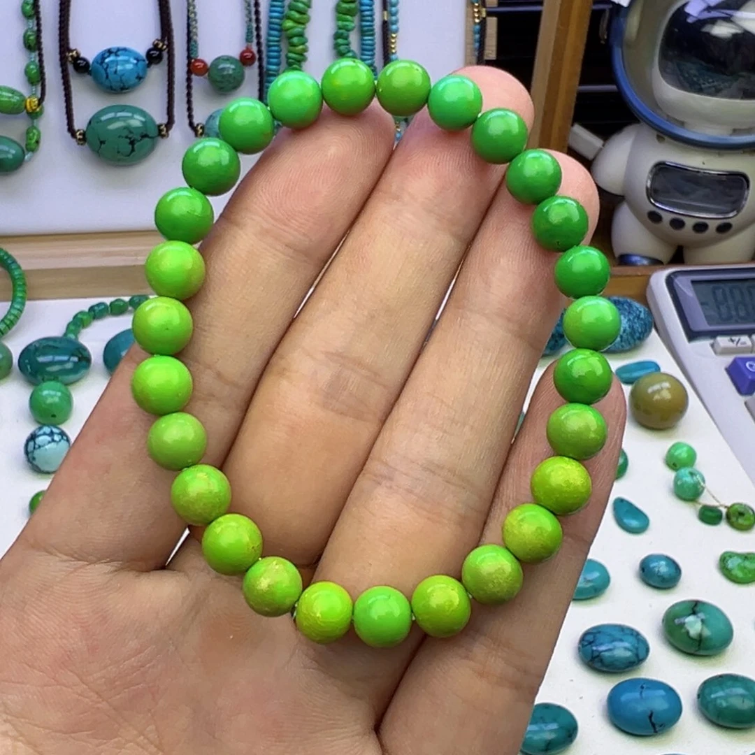 胖****0菜籽黄玉化圆珠手串