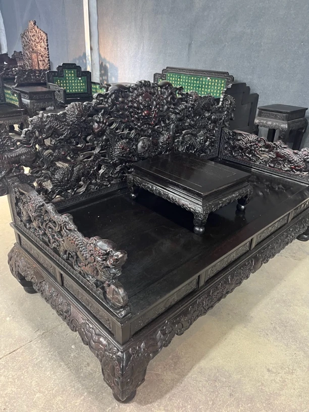 住宅家具 罗汉床狮子 两件套