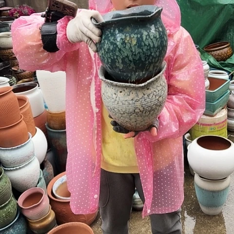 口19高19瑕疵两个盆。