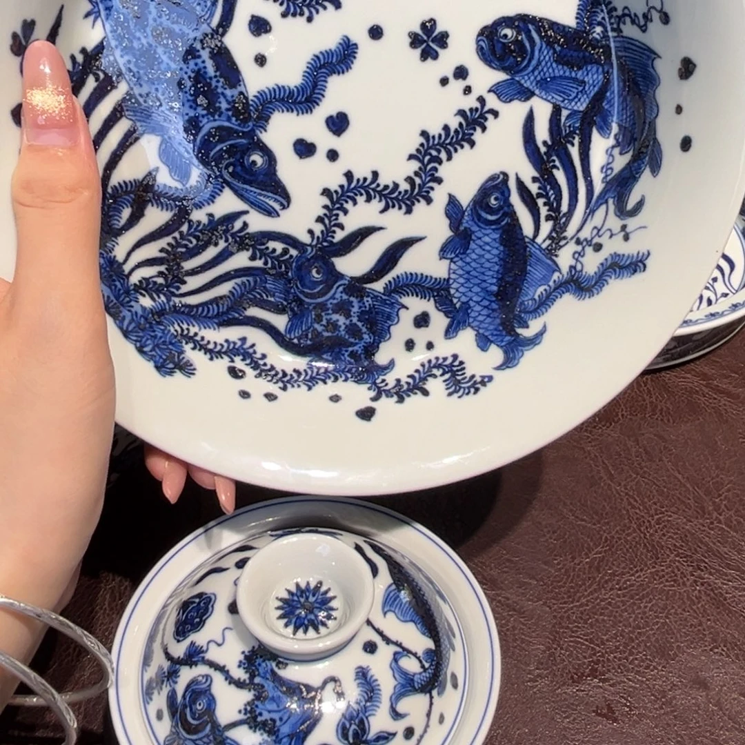 家***兴青花雯华堂手绘壶承