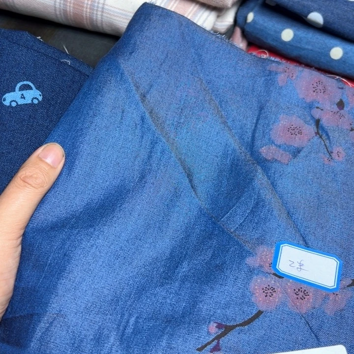 棉两份花牛仔棉相思蝶