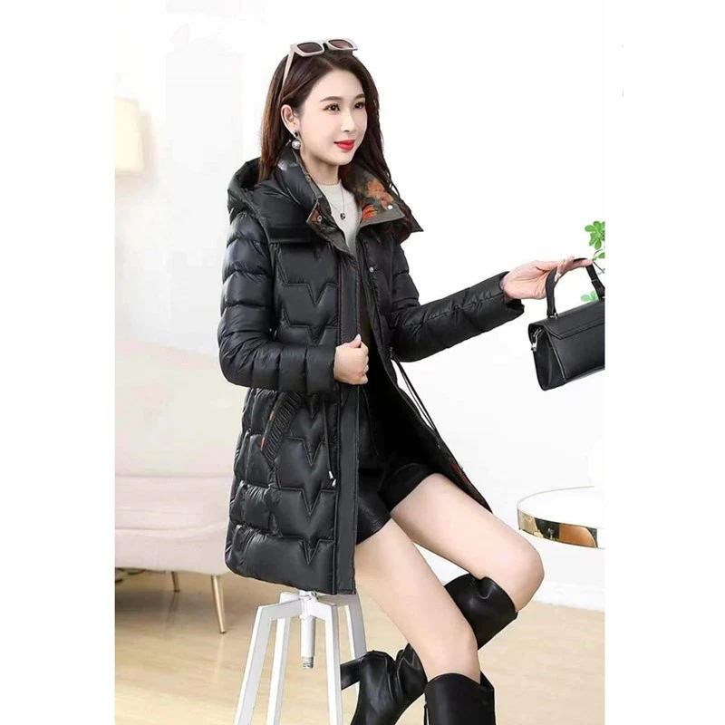 ARGG2688棉衣女冬季中长款小个子棉袄时尚显瘦修身保暖洋气收腰