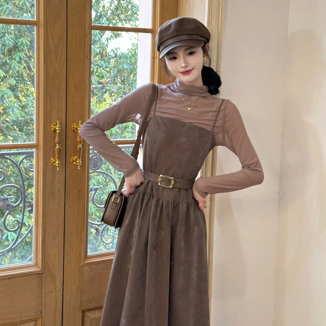 小八定制【松茶可可】25秋冬百搭新时尚气质内搭+吊带裙 00124 BQJ