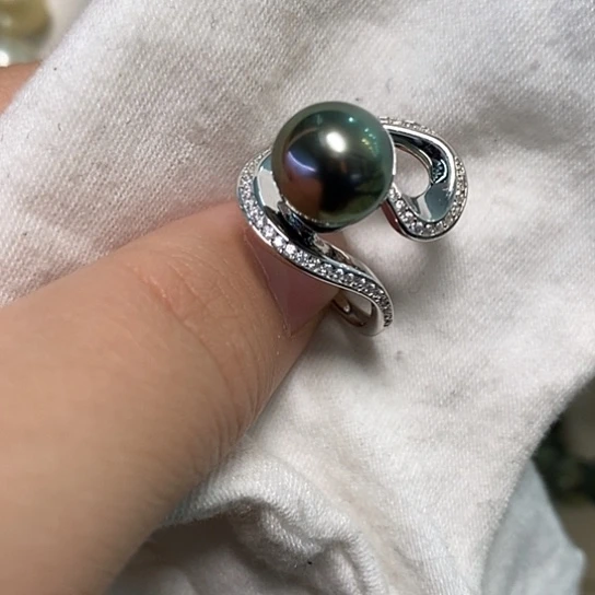 海水珍珠戒指银S925镶嵌10.17