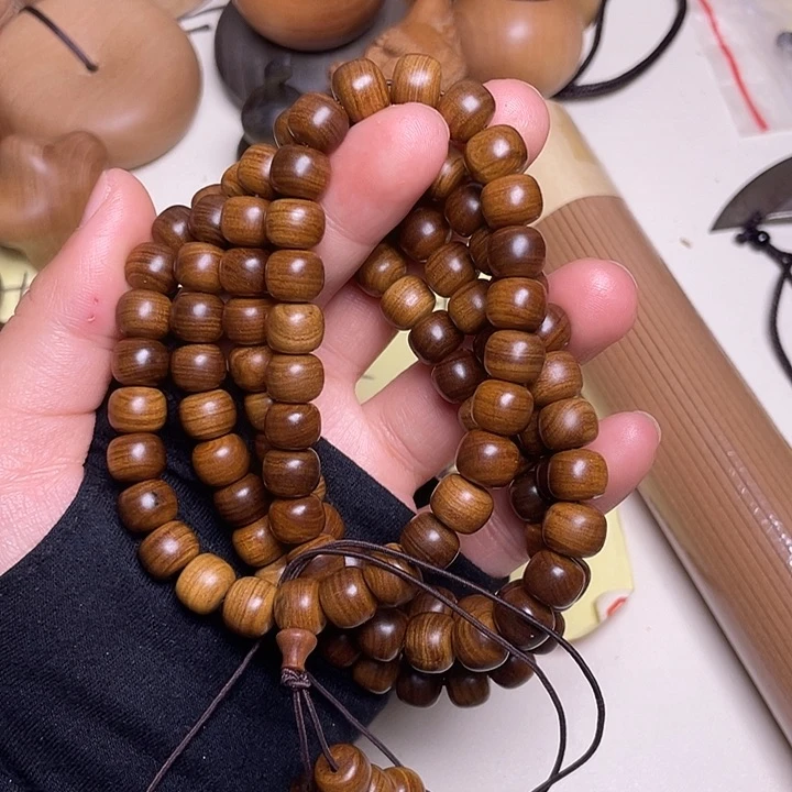 檀香木手串/手链老山檀香8/9/108黑肉满纹沉横纹虎皮