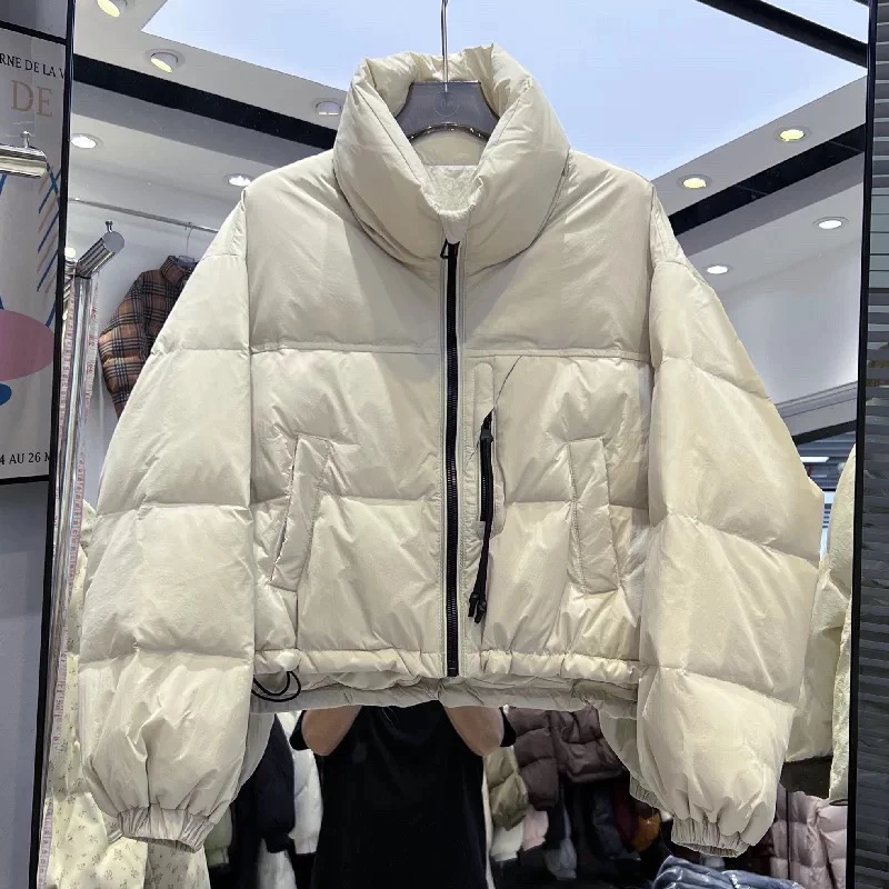 韩版短款加厚百搭女士冬季保暖外套