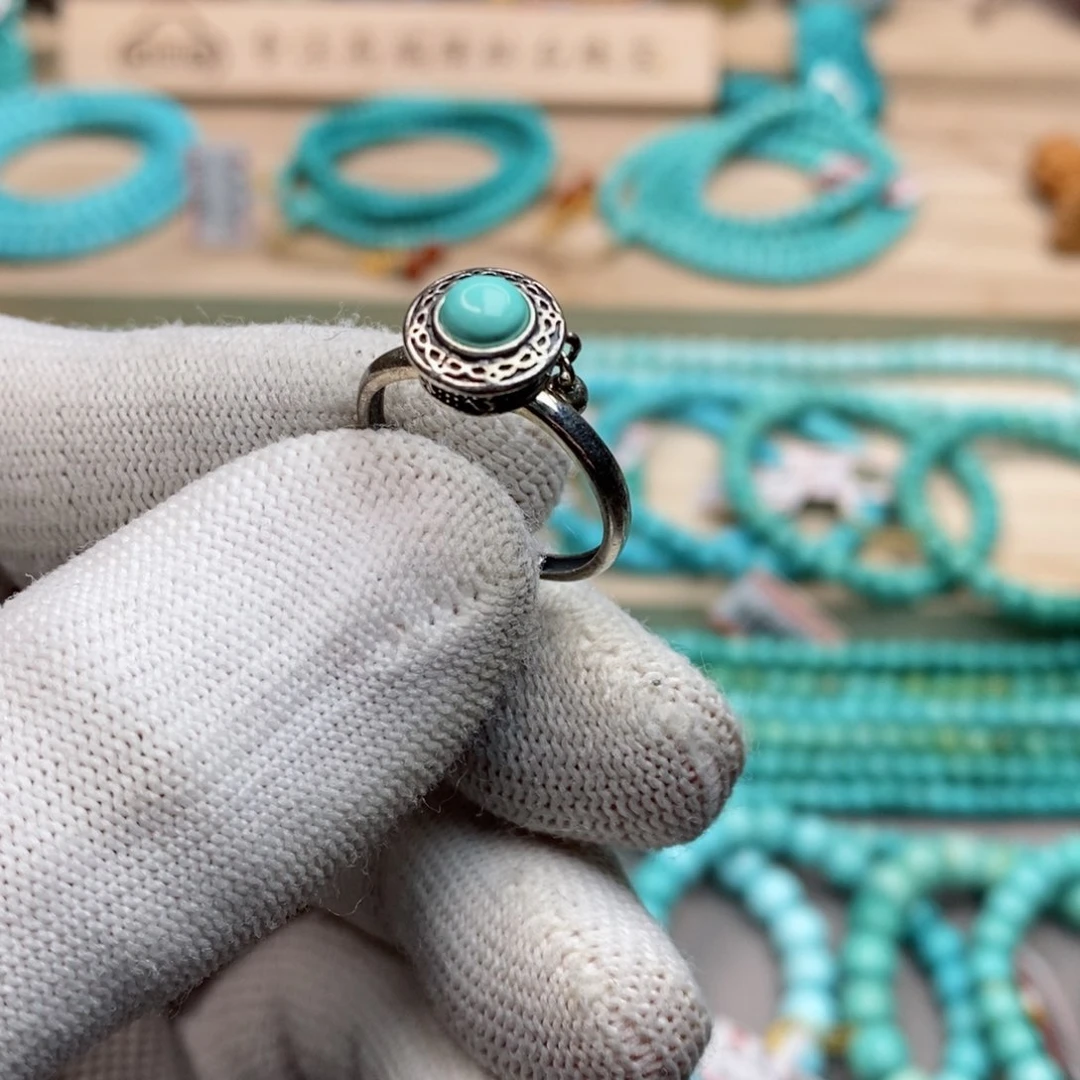 绿松石珠宝奇石银S925镶嵌