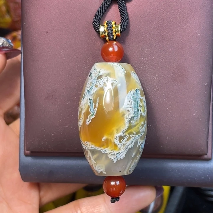 玛瑙/玉髓未镶嵌珠宝奇石天然水草手工打磨抛光588