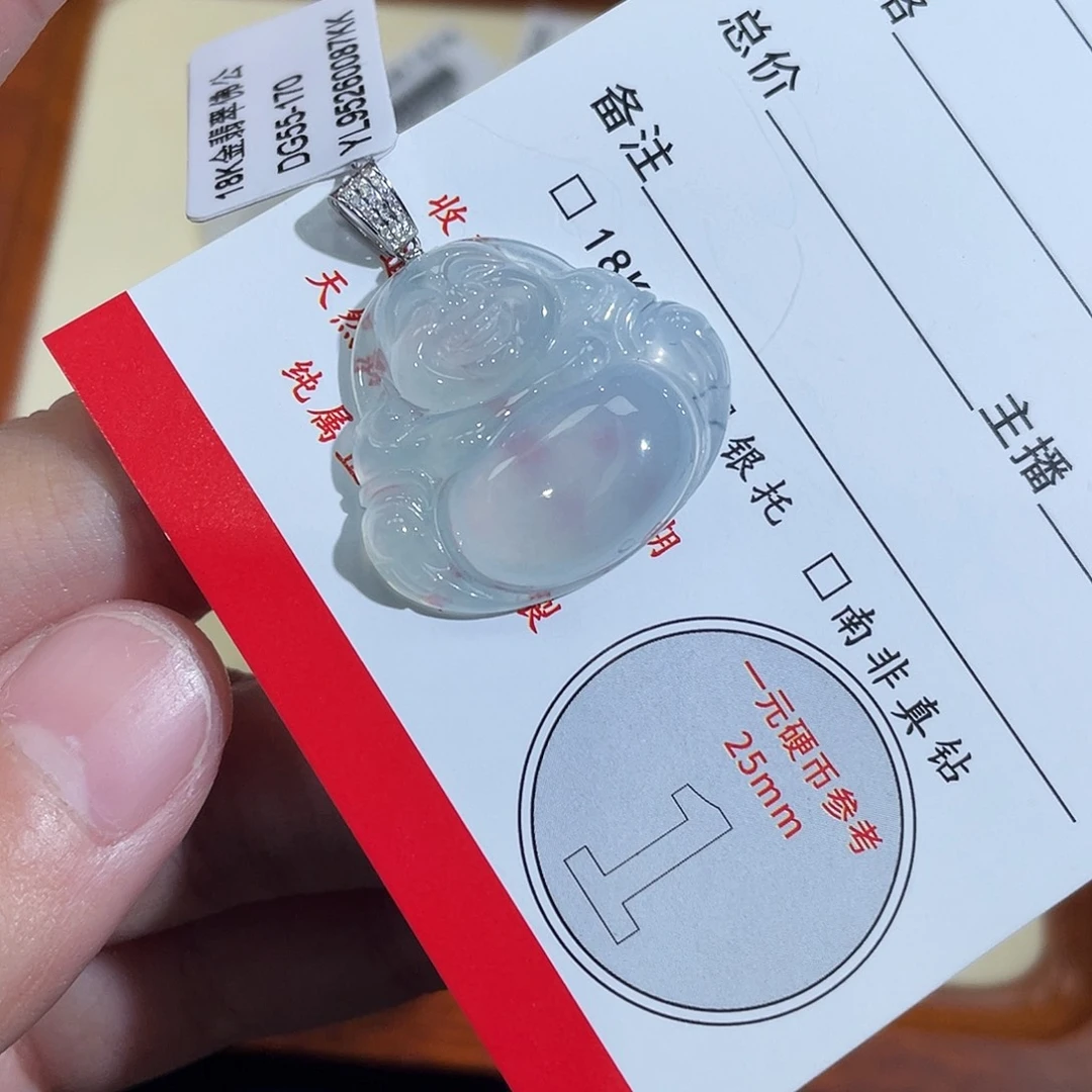 袁***霸翡翠18K金镶嵌颈饰