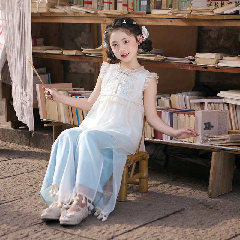 旗铂-谷雨 新款汉服春装2025新款国风古风小女孩超仙公主裙童装