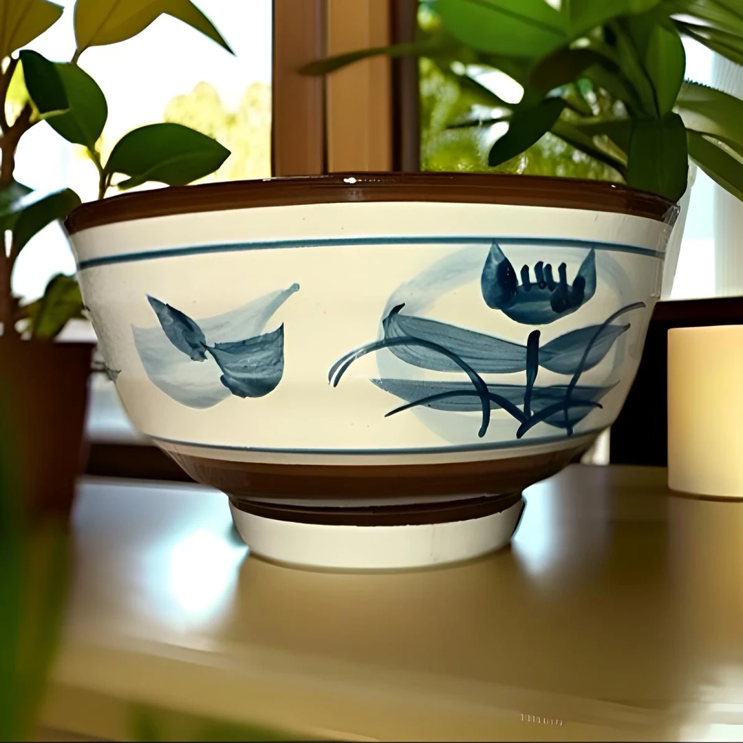 磁州窑瓷器，出口库存手绘釉下彩螺旋碗，完美勿拍，口18厘米高9厘米