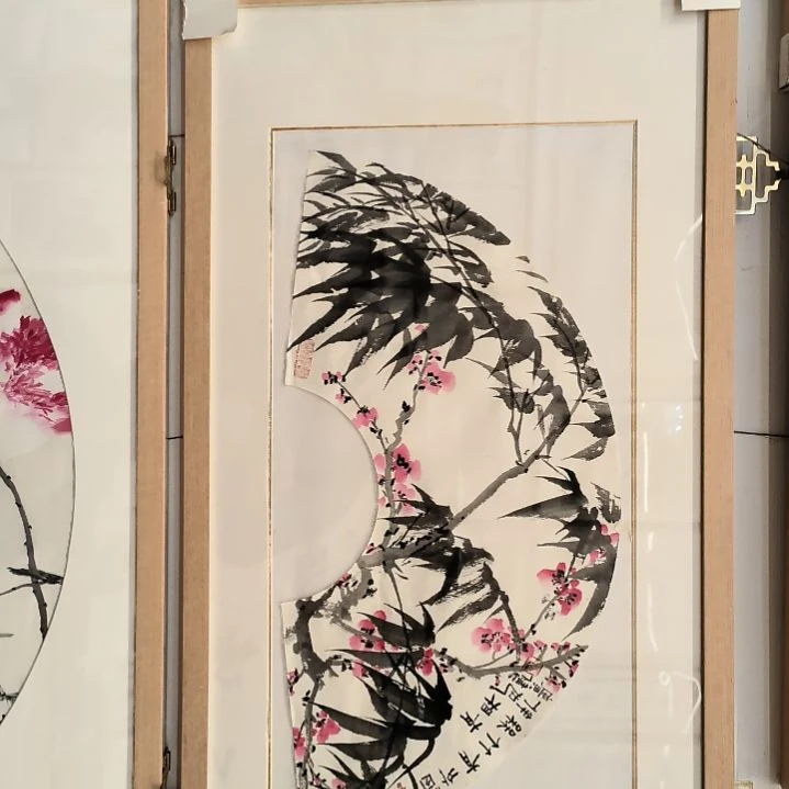 国画梅花竹子作品