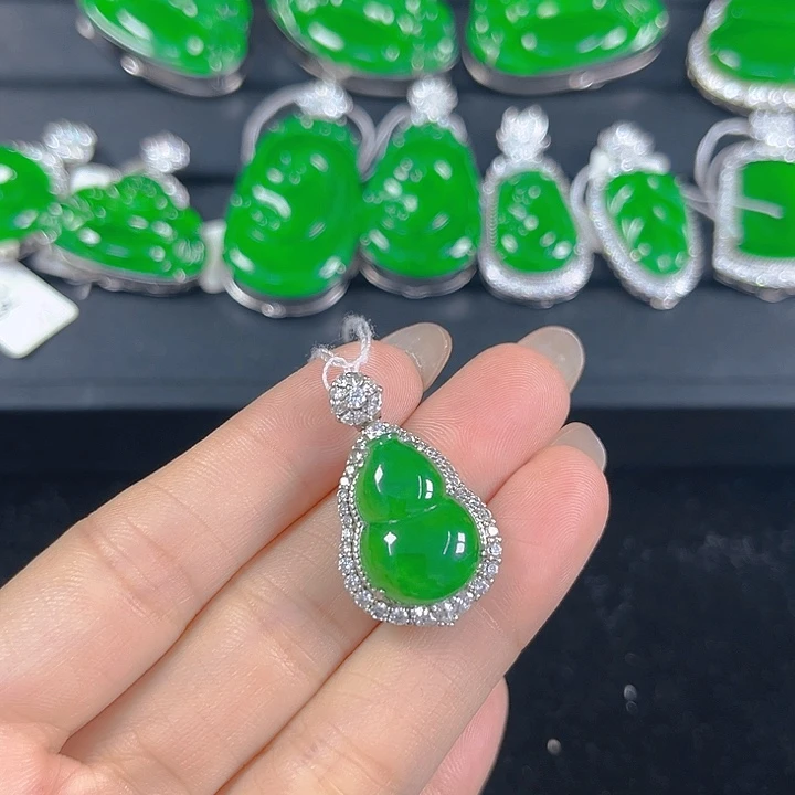 翡翠银S925镶嵌吊坠(不含链)