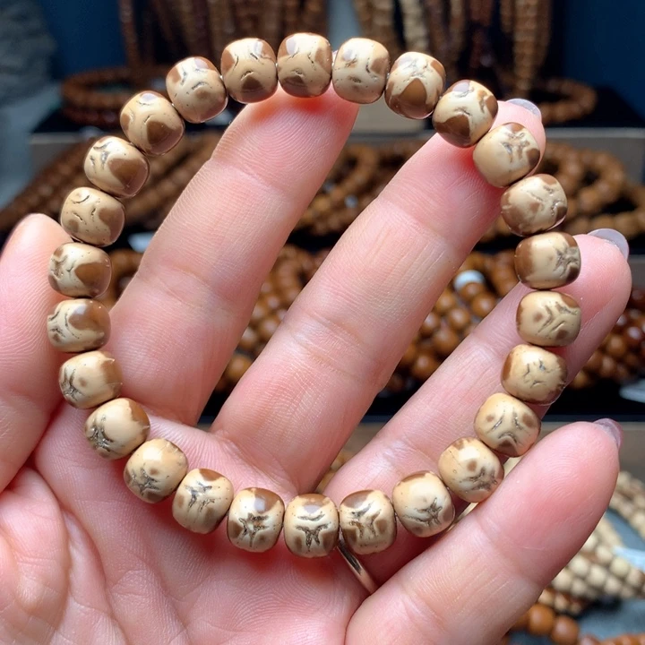 非金属木质紫金鼠9×8实心小鬼脸花鼠老型单圈福利