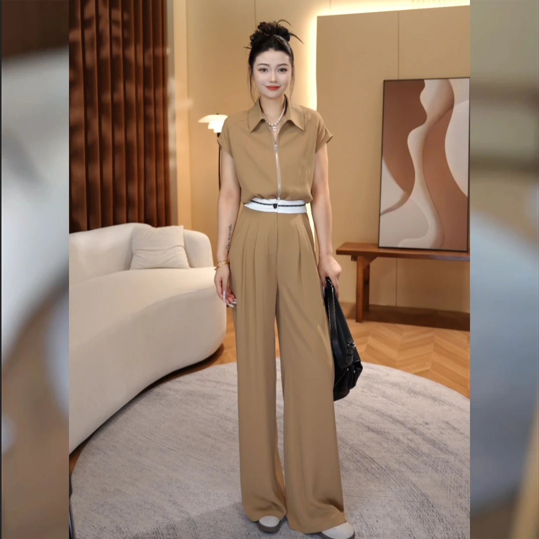 2025夏季新款出色小众设计感气质上衣阔腿裤两件套JBC2531326