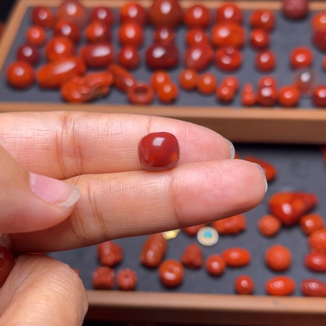 南红玛瑙配饰未镶嵌火焰纹老型10.6mm