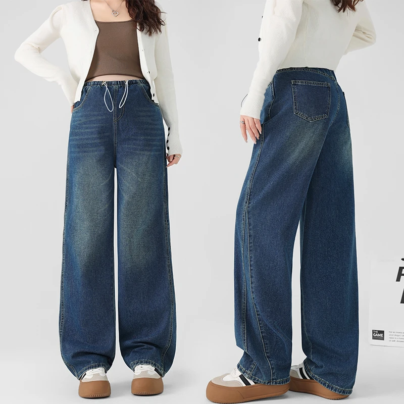 孕妇牛仔裤外穿显瘦孕妇裤2025新款春装无托腹直筒孕妇阔腿裤春季