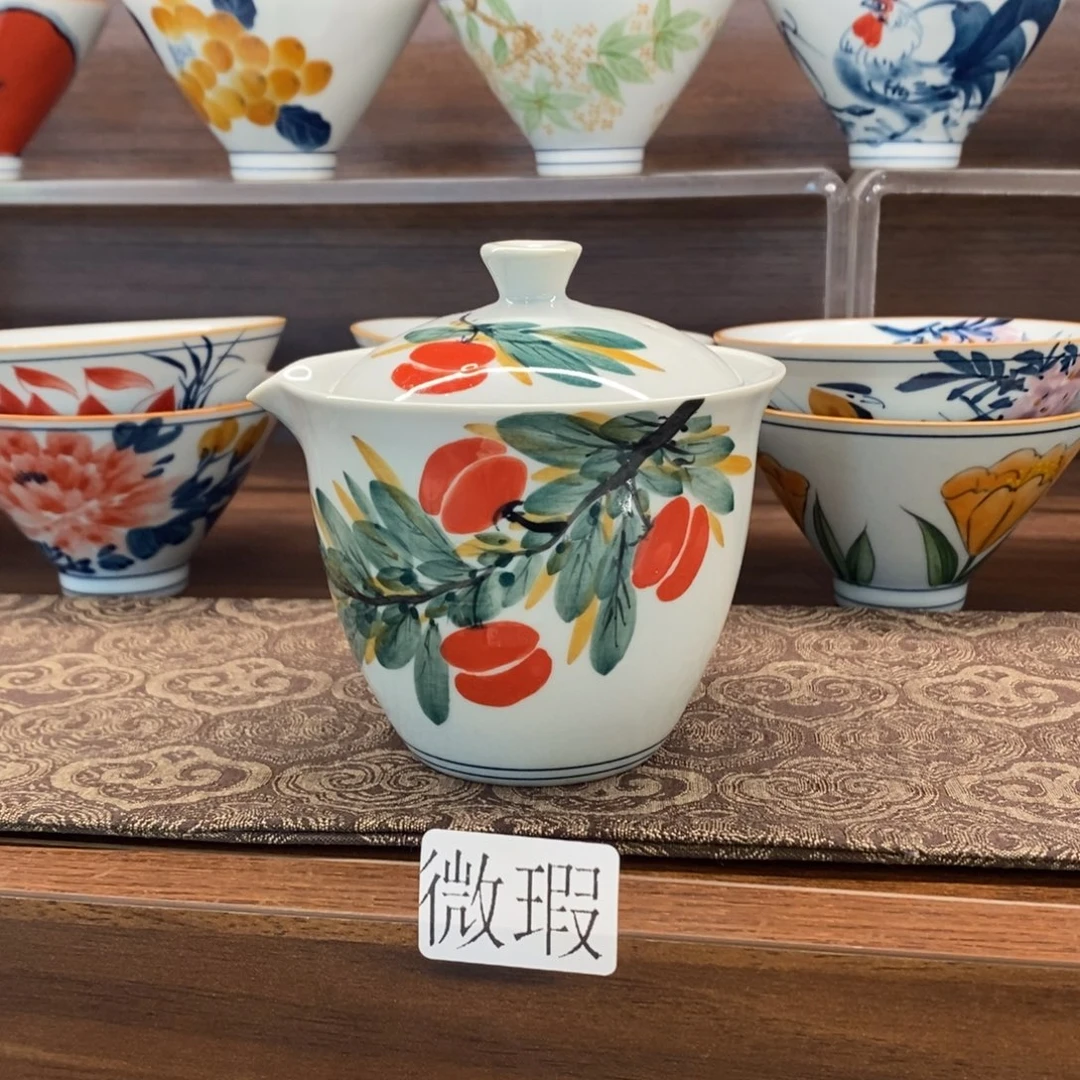 釉下彩老陶泥手工绘制