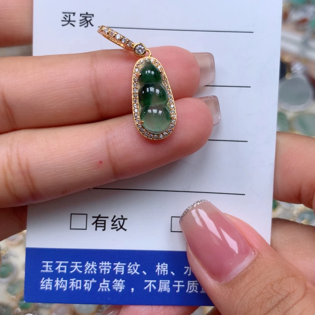 颈饰银S925镶嵌翡翠
