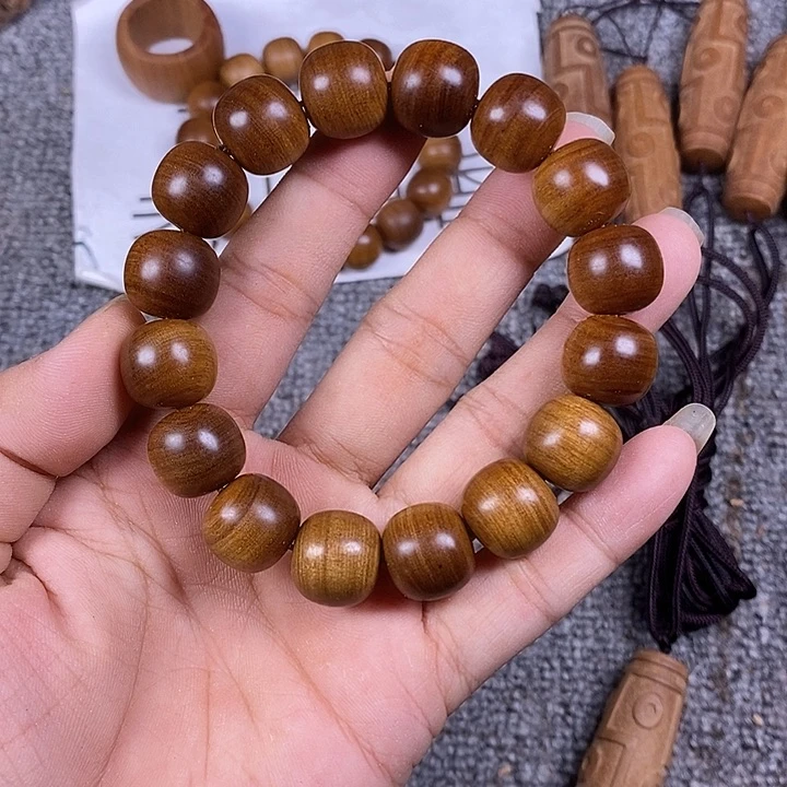 檀香木手串/手链老山檀香黑肉满纹供奉老料13/14沉水