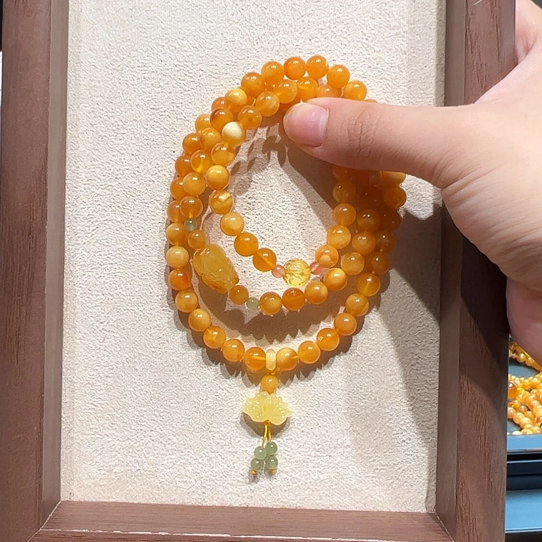 手链琥珀未镶嵌7mm蜜蜡手串