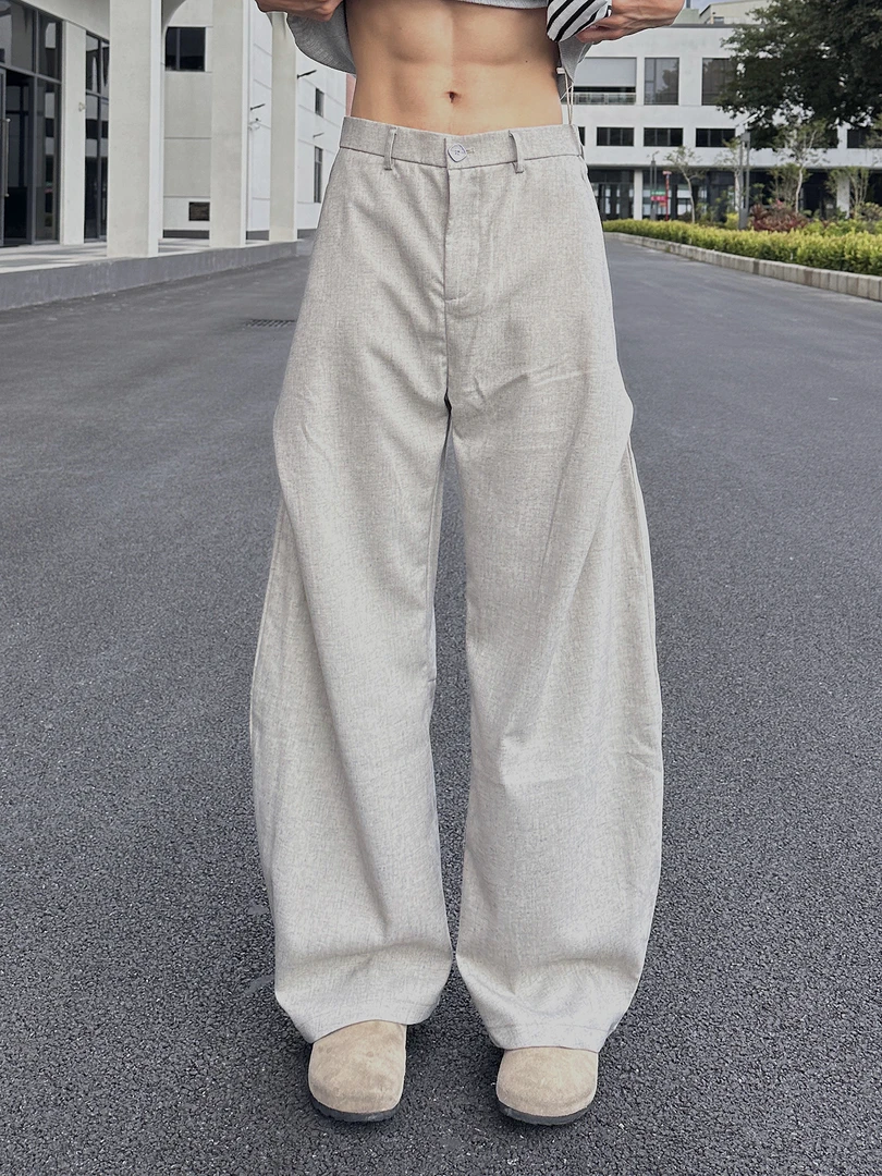 【思凡欲望】Bloom Studio夏季新款简约百搭纯色休闲裤男宽松阔腿裤