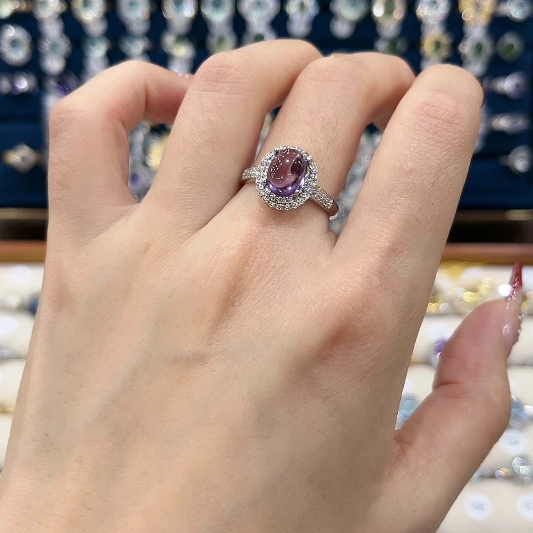 紫晶女款银S925镶嵌戒指