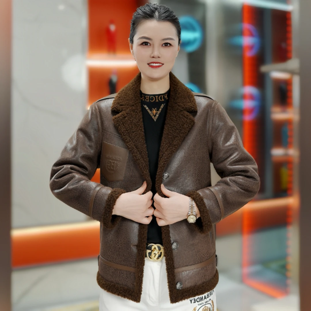 【宝格百莉】冬季男士新款麂皮绒羊毛加厚保暖休闲夹克