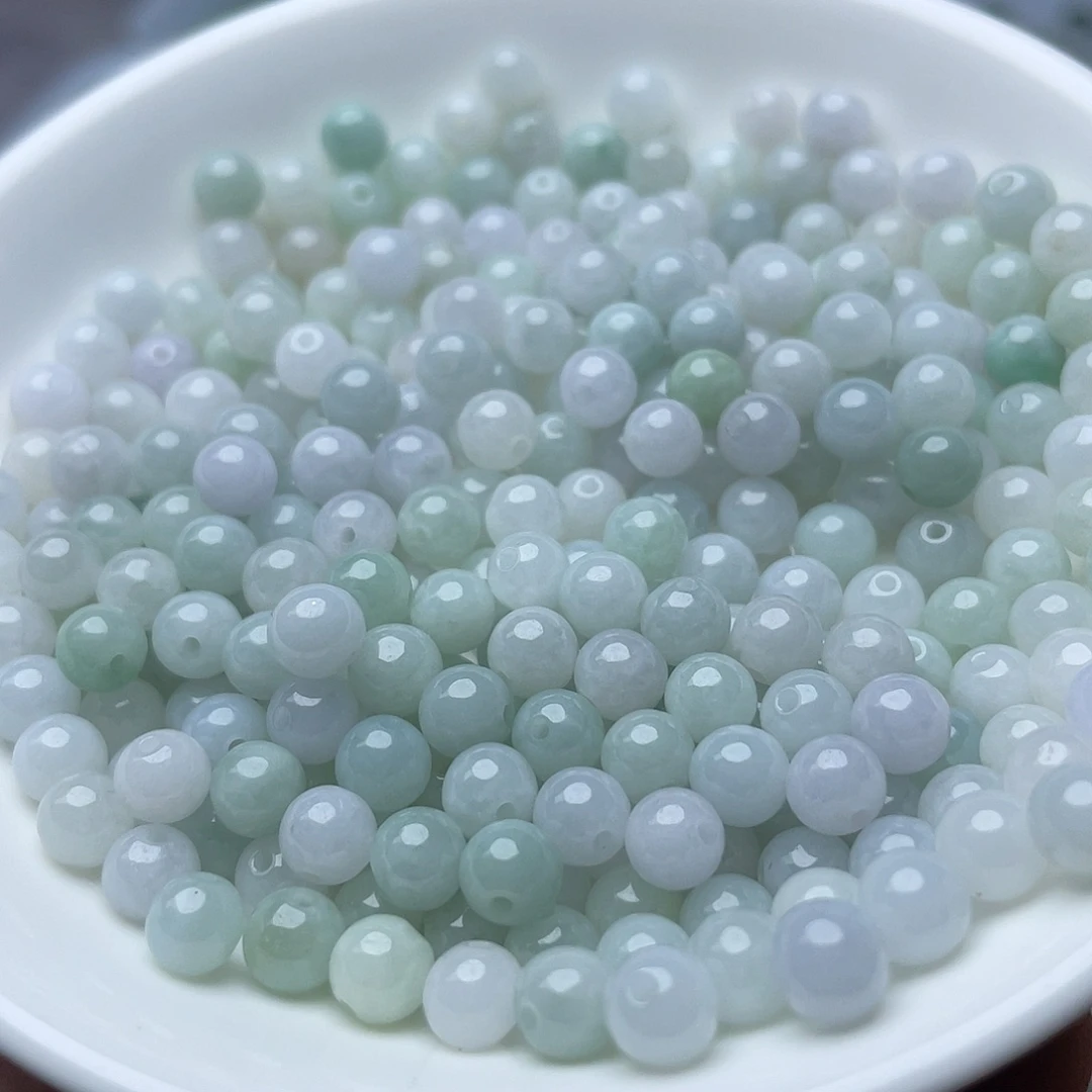 翡翠散珠卡5.5冰绿白100个