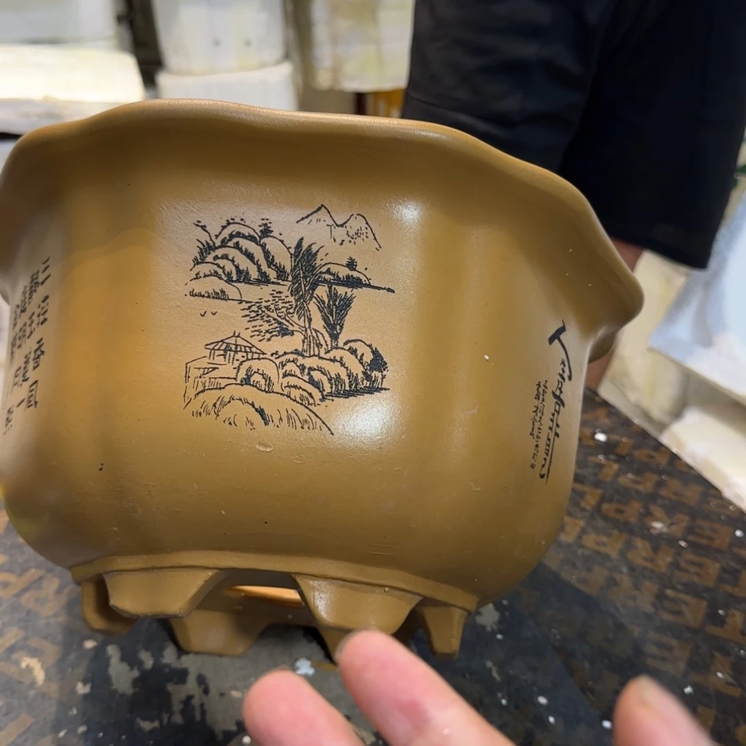 紫砂花盆口径27高度15